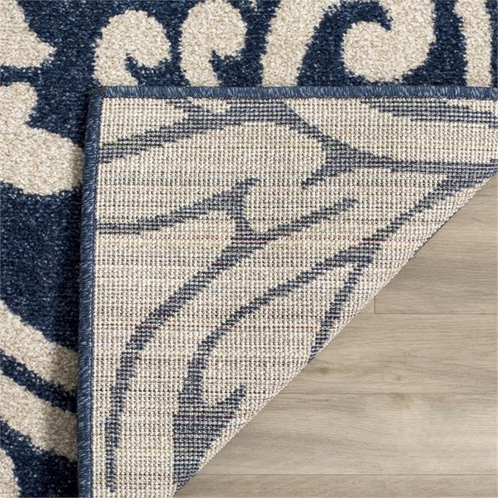 Pemberly Row 5' x 8' Area Rug, Navy and Ivory, Durable Indoor Use, Soft Texture, Modern Coastal or Transitional Style, Living Room, Bedroom, Dining Area, Home Office Floor Accent Rug