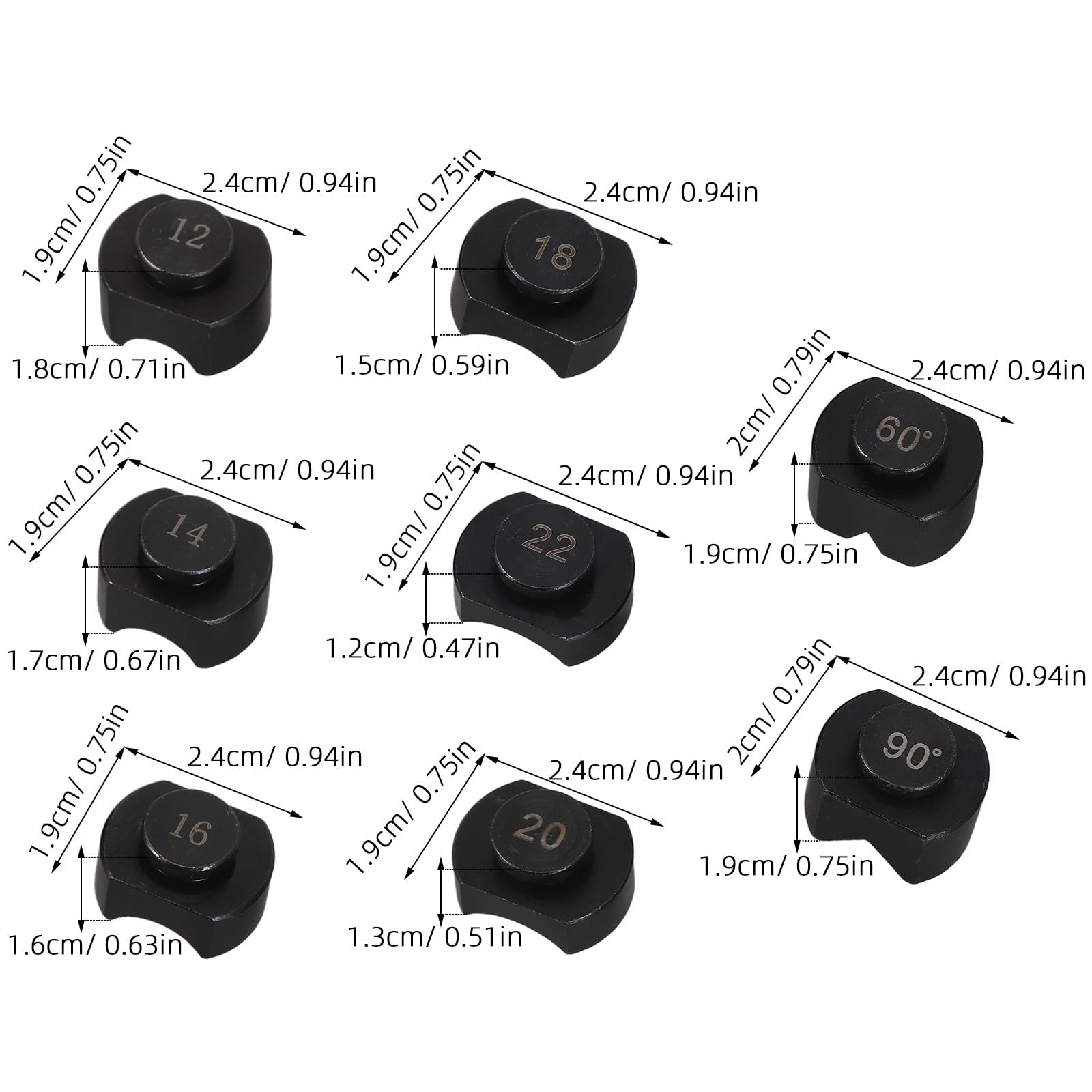 NUOBESTY 8 piezas de repuesto para dobladoras de anillos - Accesorios para prensadoras de joyería - Herramientas para doblar anillos - Matrices de metal para crear