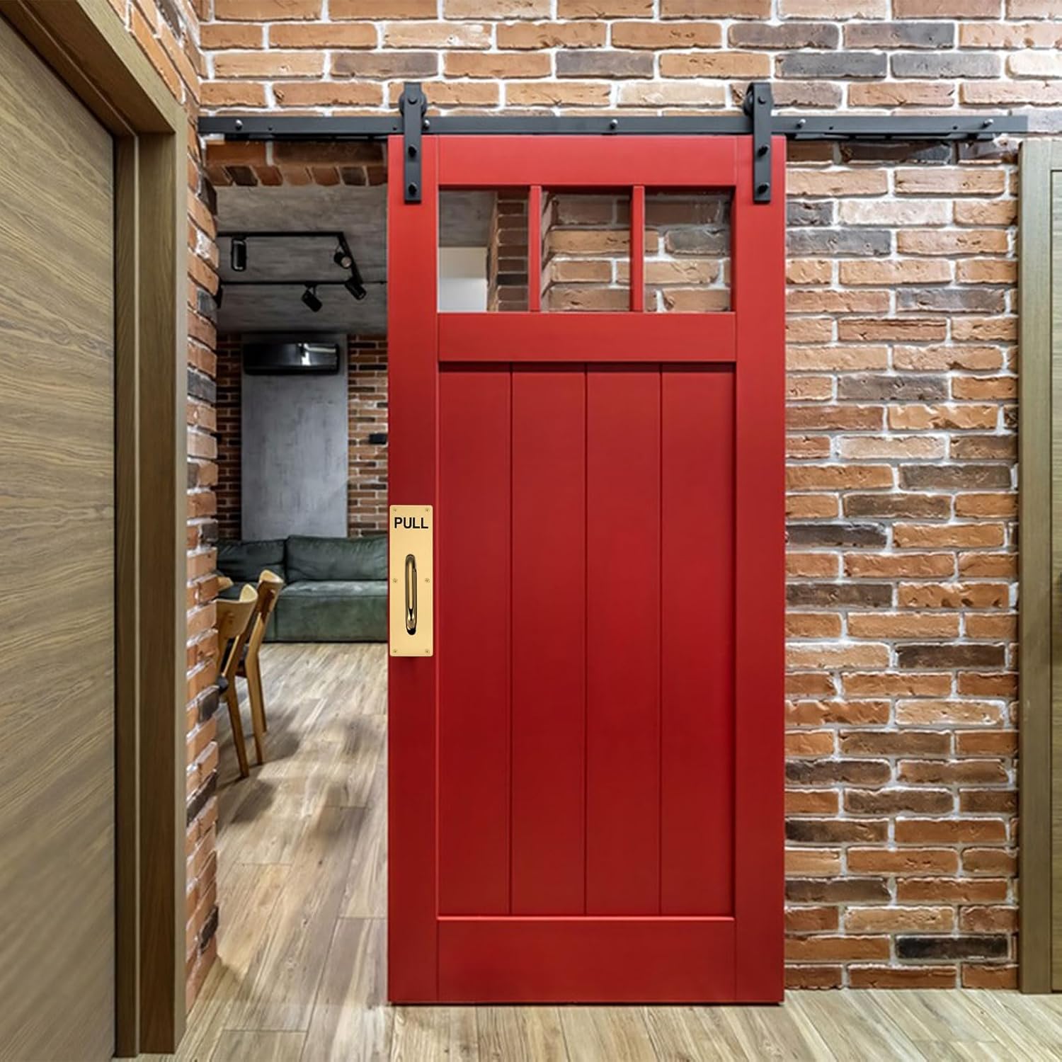 Push Pull Door Handle Set, Commercial Heavy Duty Sliding Door Handles, Perfect for Garage Restaurant & Business Place，300 X 80 mm（Gold）