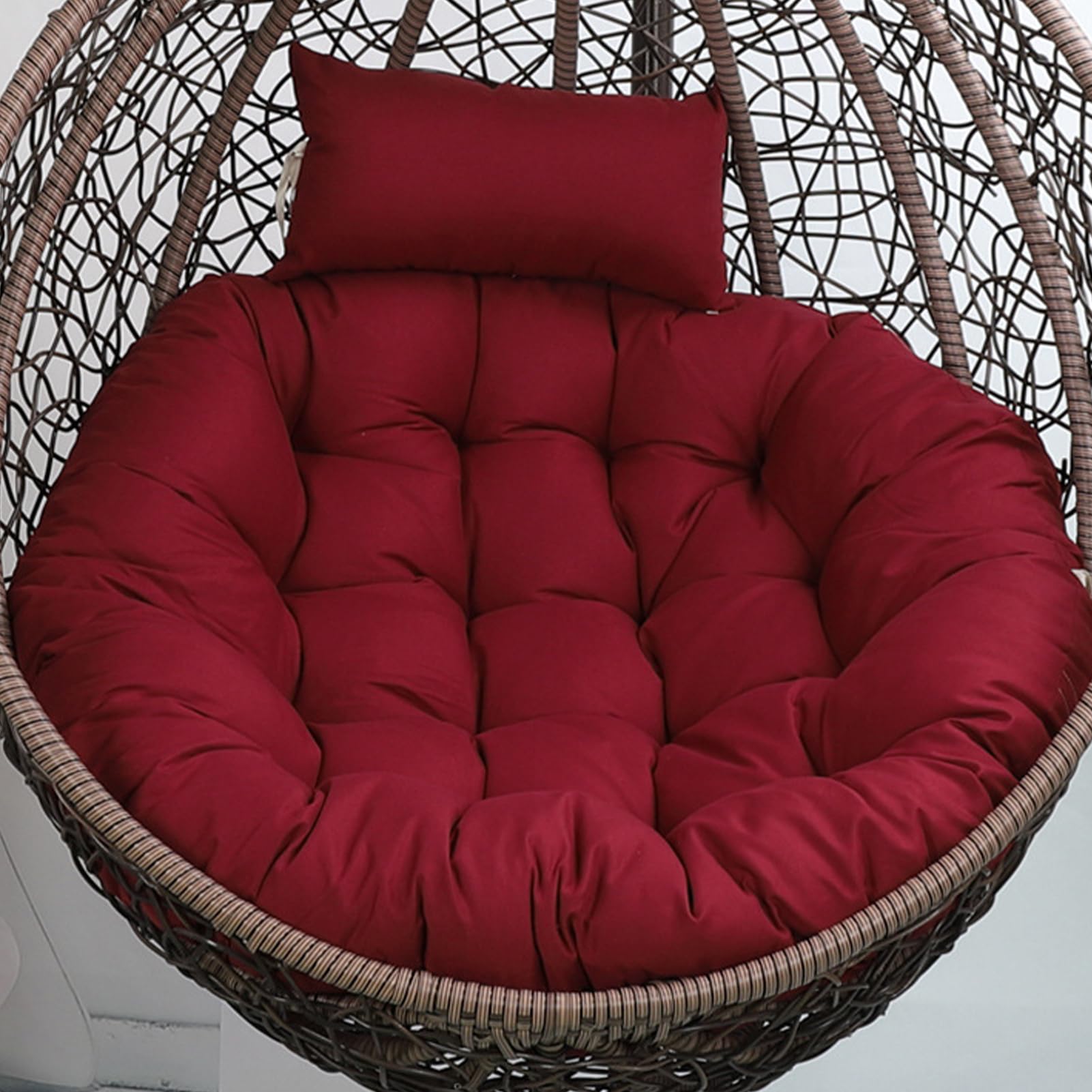 Aocase No09 Egg Chair Cushion With Headrest Pillow, Soft Removable Swing Pad Hanging Chairs, Hammock Chairs Pads, And Hanging Basket Cushions Replacement For Outdoor Indoor,,120Cm