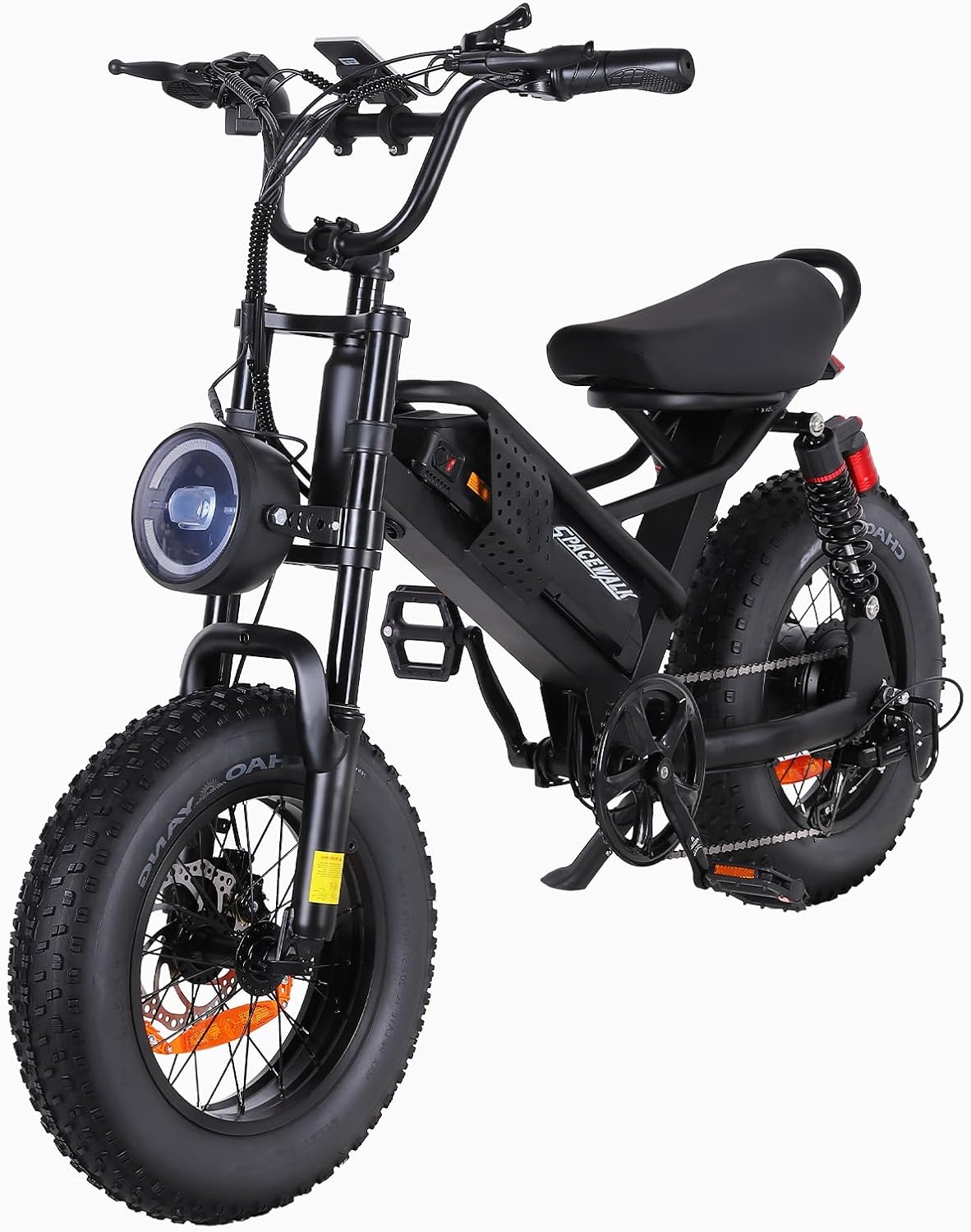 Spacewalk Small Electric Bike,16 Spacewalk Small Electric Bike,16″ Fat Tire Ebike,Compact Design,More Suitable for Riders Under 5’2″, and Teenagers with 750W Motor, 21.7MPH with Removable 48V/15AH Battery,50-Miles Motorcycle