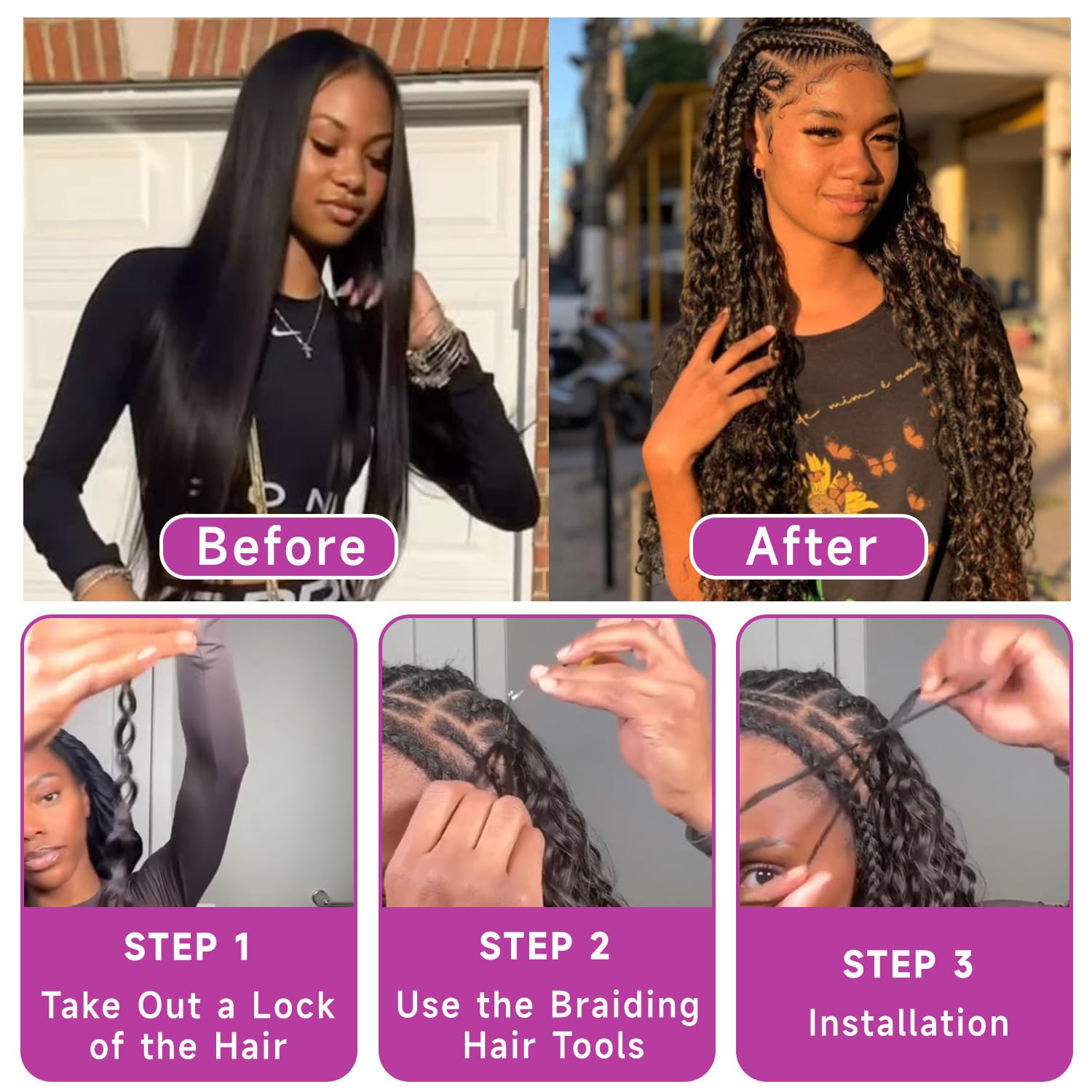 Human Braiding Hair for Boho Braids,Deep Curly Bulk Salt and Pepper Human Hair 100g 2 Bundles/Pack Brazilian Virgin Hair No Weft Wet and Wavy Gray Hair Extensions for Black Women 18 Inch