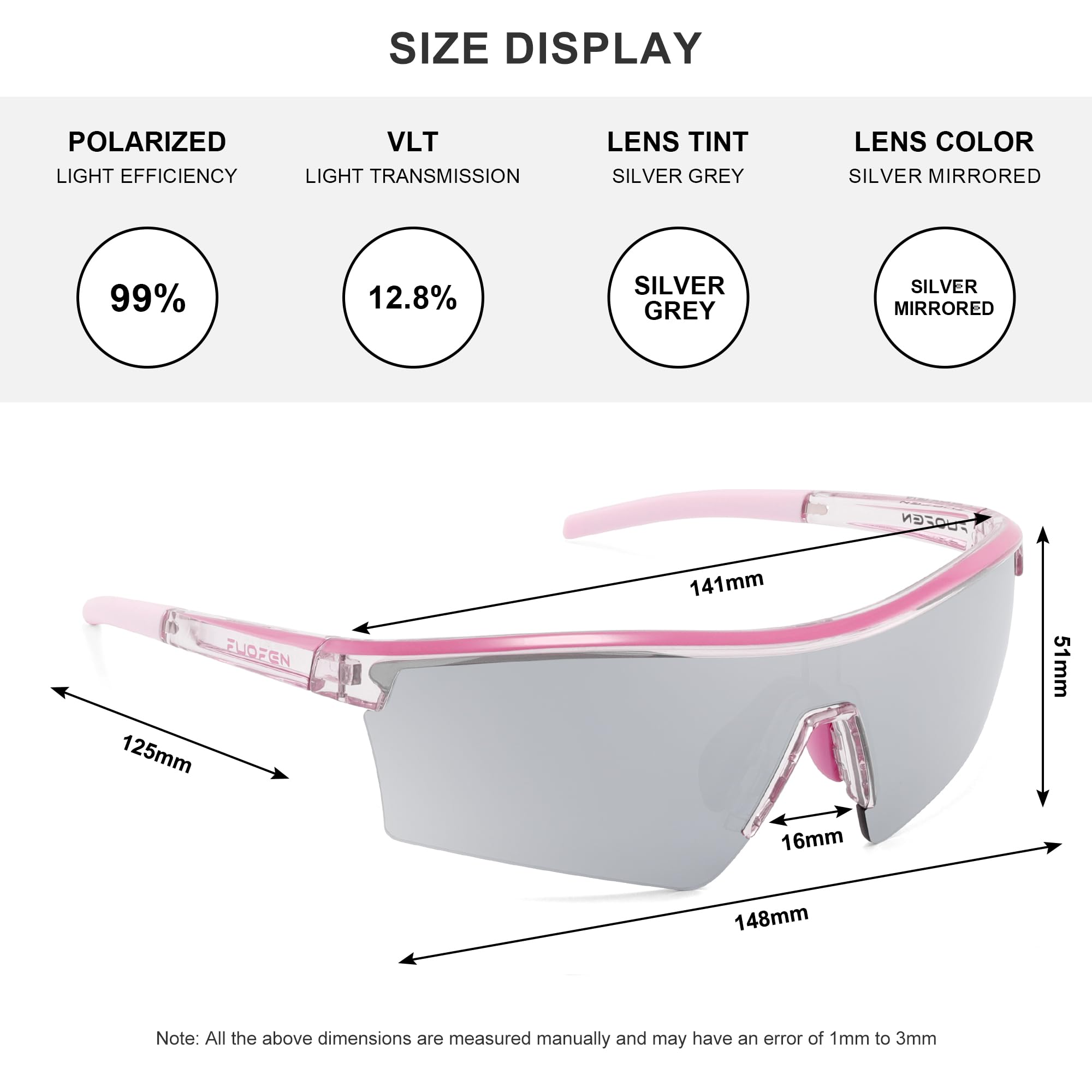 Polarisierte Sport-Sonnenbrille aus Polycarbonat für Herren und Damen, für Golf, Pickleball, Laufen, Tennis, Radfahren