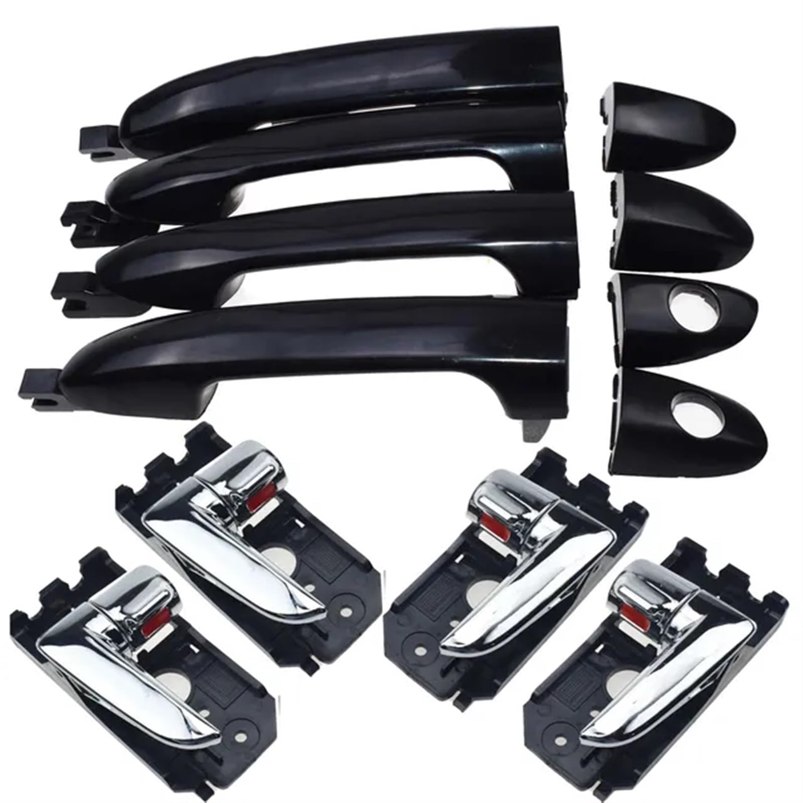 POQWERIQ Outside and Inside Front Rear Left Right Door Handle Kit for Kia for Spectra for Cerato 1.8L 2.0L 2004 2005 2006 2007 2008 2009