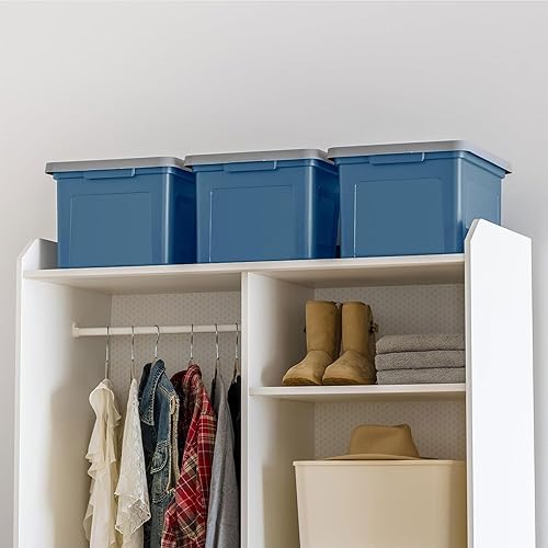 Miniatura 43 de IRIS Caja organizadora de archivos de plástico para archivos de cartas/archivos legales, caja de documentos, organizador de almacenamiento con tapa