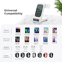 Vista 7 de Wireless Charger: 3 in 1 Wireless Charging Station, 22.5W Fast Wireless Charger Stand for iPhone 14/13/12/11 Pro Max XR XS 8 Plus, for Apple Watch