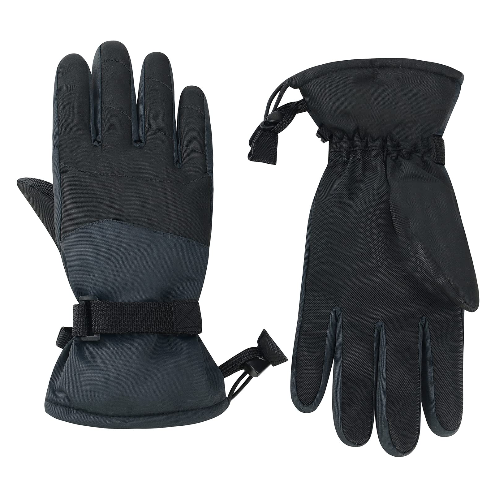 Guanti invernali per bambini, impermeabili, con tasca con cerniera, guanti da sci per ragazzi e ragazze, antivento, touchscreen, guanti da snowboard