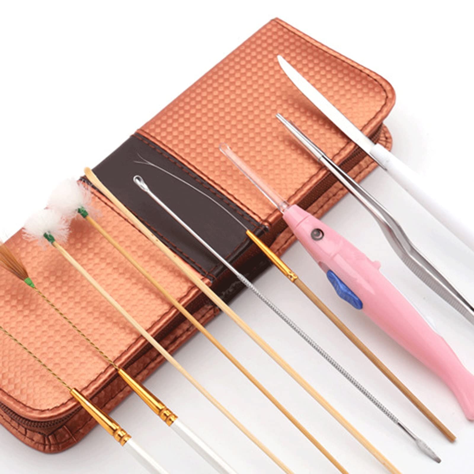 Productos para Eliminar Cerumen, Juego de Herramientas de Limpieza de Cerumen, Cuchara emisora de luz, Pluma de Ganso, Salud para Masaje de