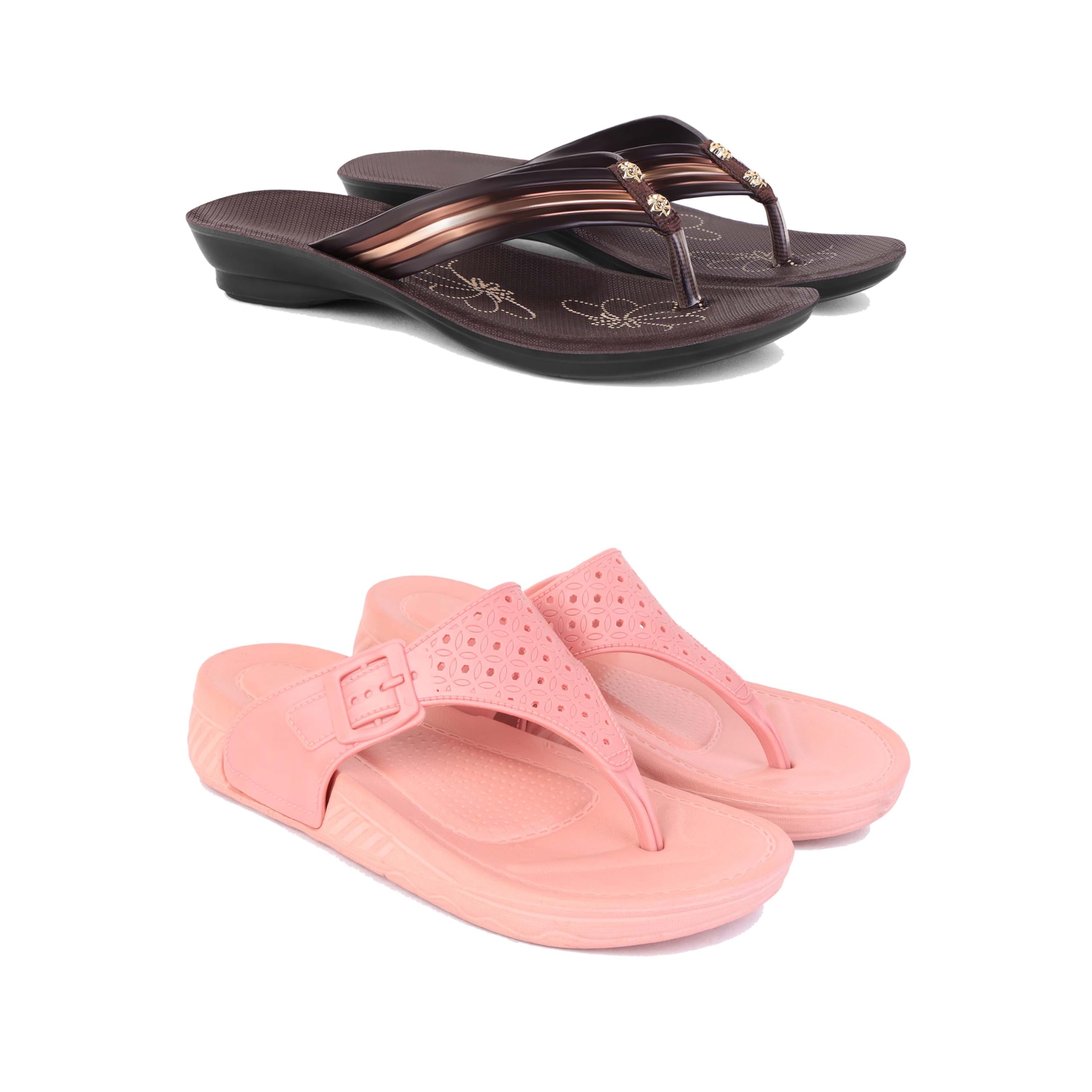 Women's Sandals | Lightweight Wear| Stylish & Easy to Wear for Women's GR-SAN-(2-Combo)-1955-1986-picture-29