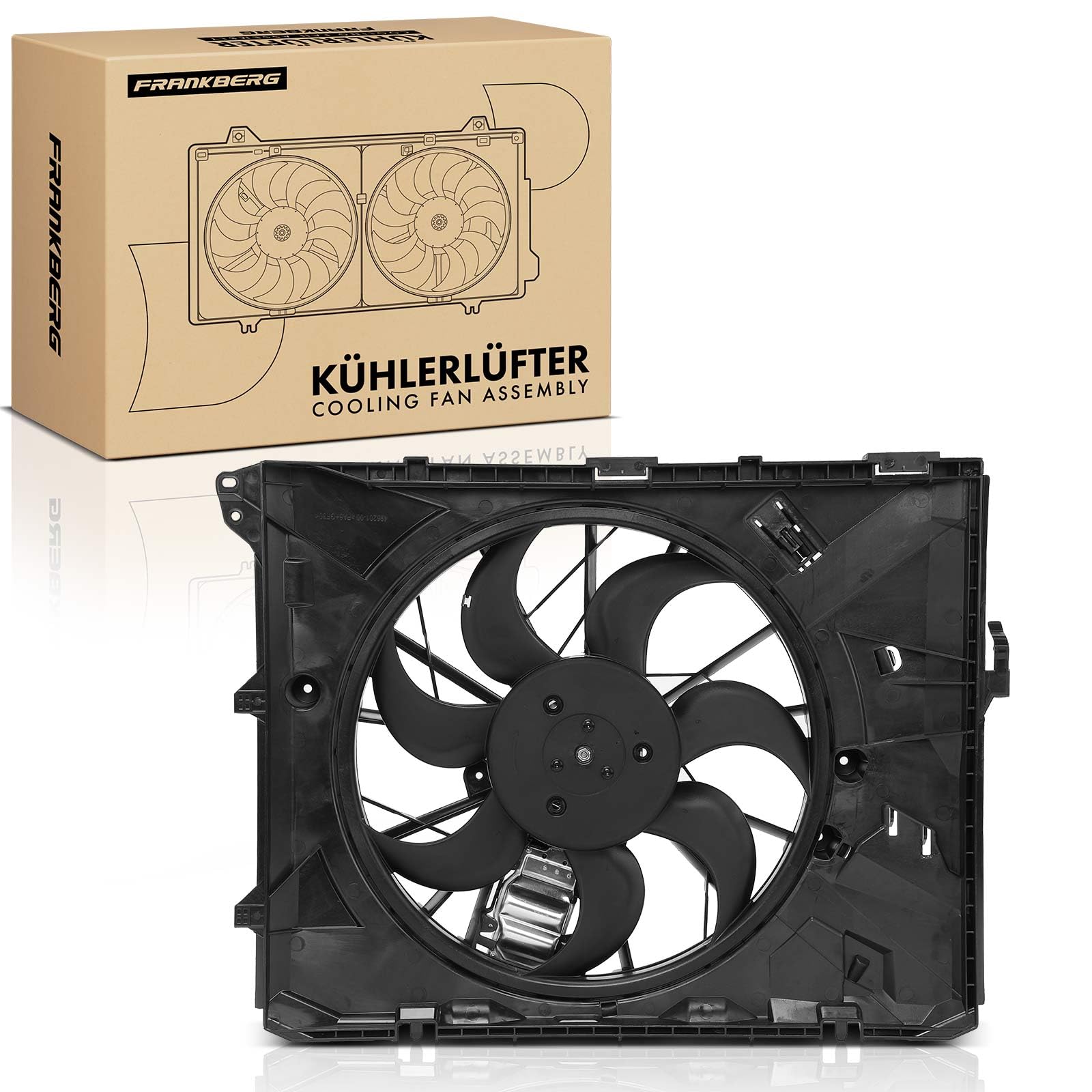 Frankberg Kühlerlüfter Lüfterrad Wasserkühler 3-Polig Kompatibel mit 1er 116i E81 E87 1.6L-2.0L 2004-2011 1er Cabriolet 120i E88 2.0L 2007-2013 Replace# 17427523258