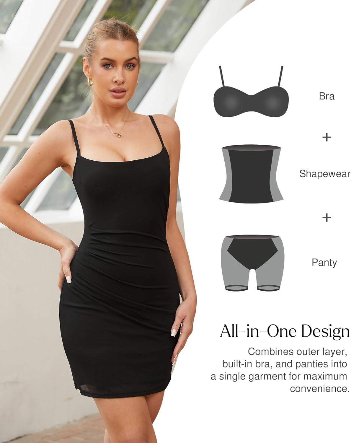 Popilush Leopard Print Dress with Built in Shapewear Spaghetti Strap Mini Dresses Mesh Ruched Bodycon Summer Splash - Image 3