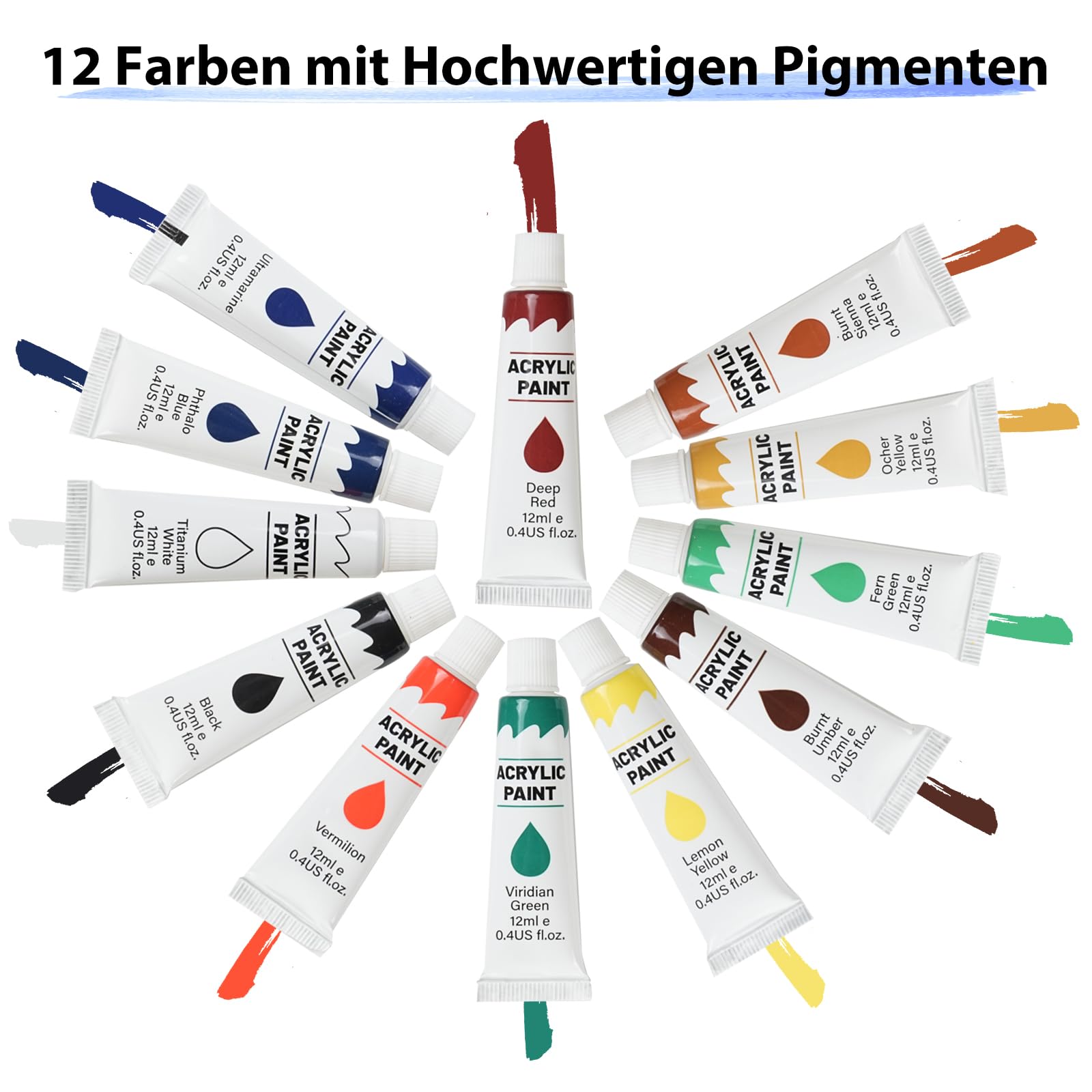 DONQL 50 Stück Mini-Leinwand und Staffelei, verstellbare Holzstaffelei für die Malerei, mit 10,2 x 10,2 cm Leinwand, Pinsel, Malpalette und Acrylfarben für Ölgemälde