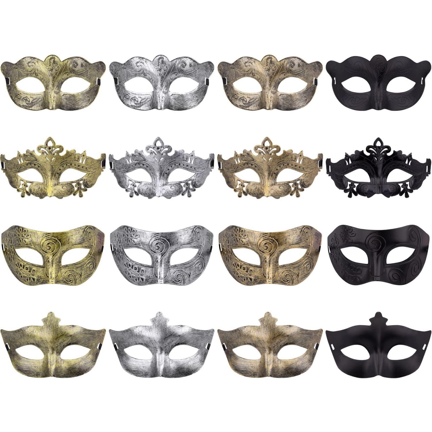 Mardi Gras Masks Shining Plated Gold Masquerade Mask Wedding Props Party Costume Accessory