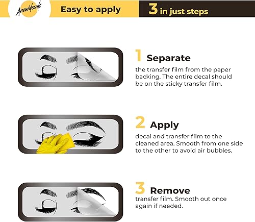 Miniatura 5 de Calcomanía de pared para pestañas - Pestañas - Cejas - Chica hermosa - Salón de belleza - Texto personalizado - Cejas - Calcomanía adhesiva - Citas