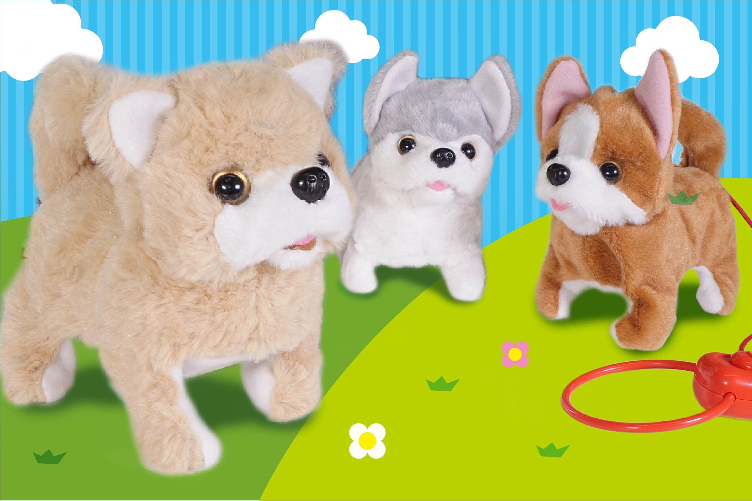 Amazon.co.jp: おでかけわんっ！ちゃん 動くぬいぐるみ クリーム W9.5