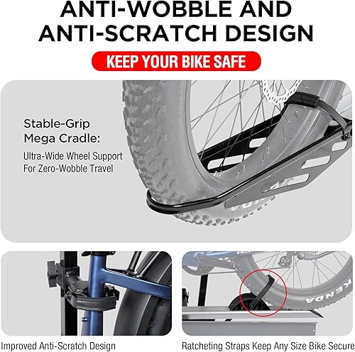 Miniatura 4 de Young Hitch - Portabicicletas individual con rampa, capacidad de 100 libras, soporte para bicicletas eléctricas para autos, camiones, SUV, minivans,