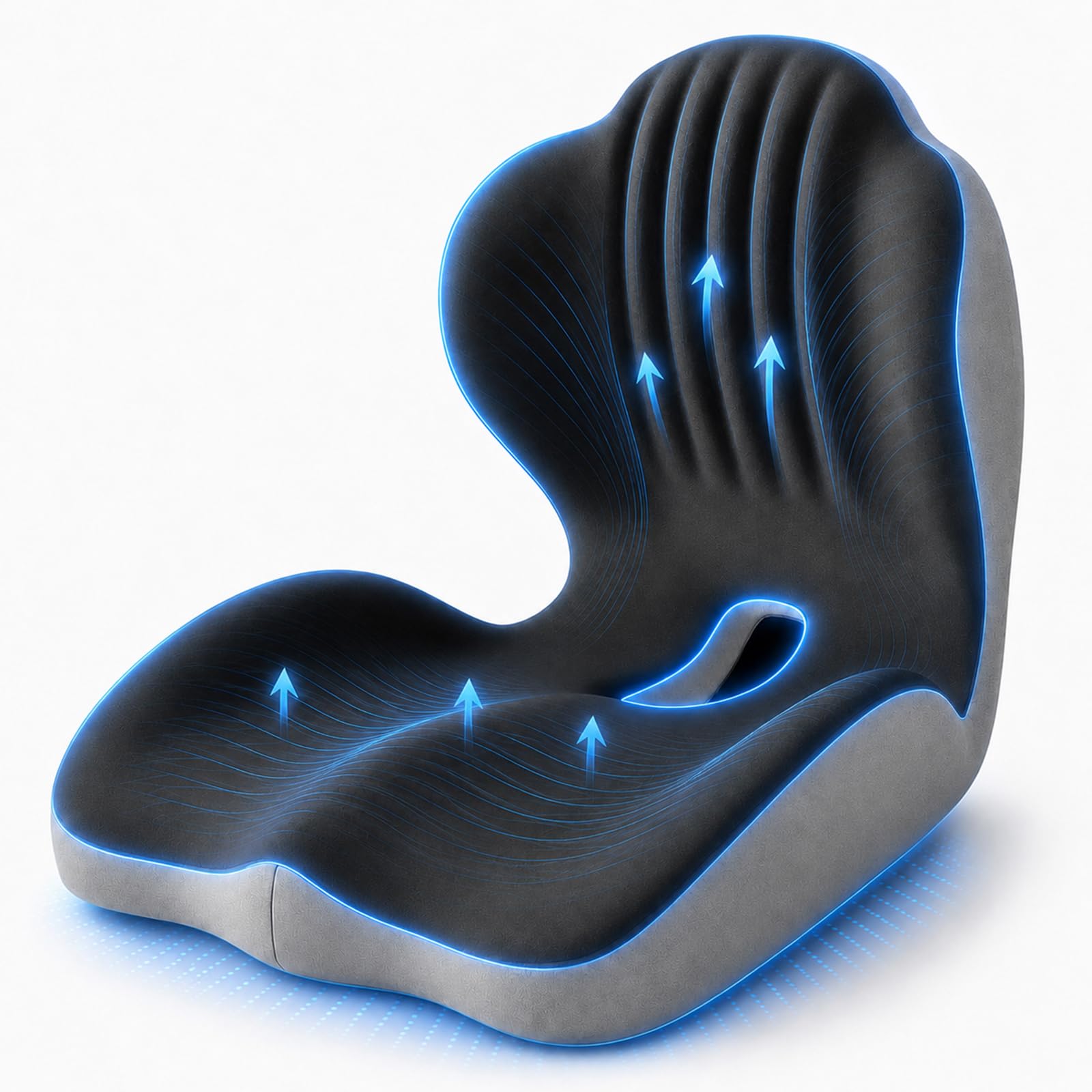 Photo 1 of Ergonomic Memory Foam Seat Cushion with Back Support