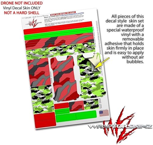 Miniatura 4 de Skin Decal Wrap 2 Pack para DJI Ryze Tello Drone Camuflaje Rojo DRONE NO INCLUIDO