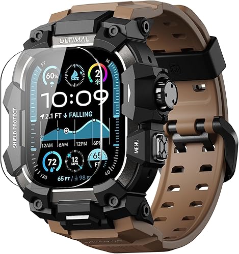 Miniatura 11 de ULTIMAL - Funda resistente con correa para Apple Watch 49mm, compatible con Apple Watch Ultra 3/2/1, cubierta protectora a prueba de golpes de grado