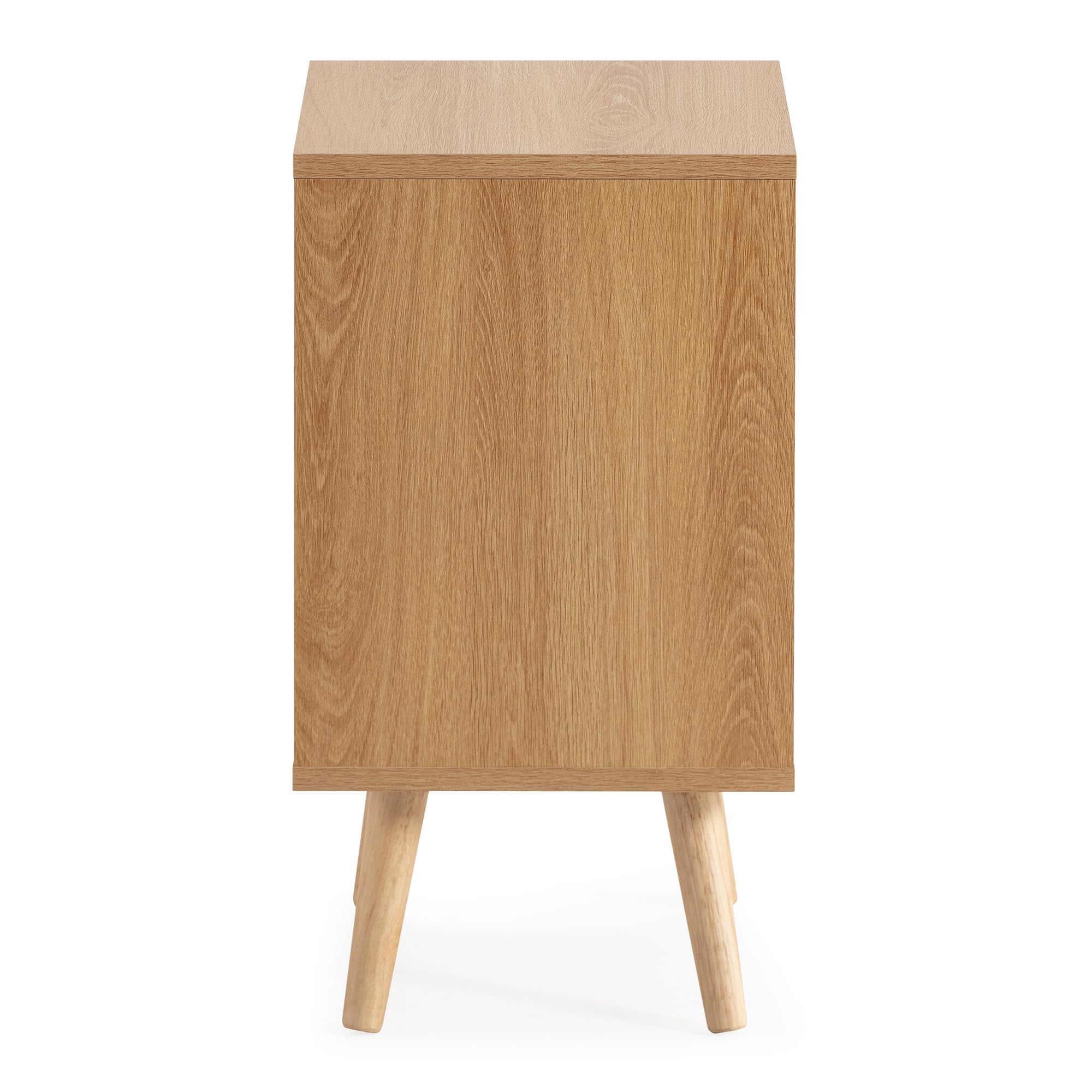 HOMN LIVING Mesita de Noche Telmo 2 cajones Color Roble, 40 cm (Ancho) 30 cm (Profundo) 55 cm (Altura)