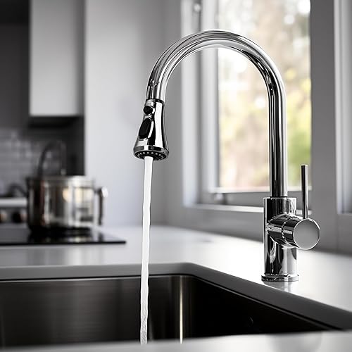 Vista 92 de Hibbent Cabezal de pulverización desplegable para grifo de cocina, boquilla rociadora de 3 funciones certificada por NSF/ANSI/CAN 61 y CUPC, 15