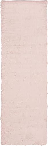 Miniatura 2 de Tapete Safavieh, suave piel de oveja sintética, Tela, Rosado