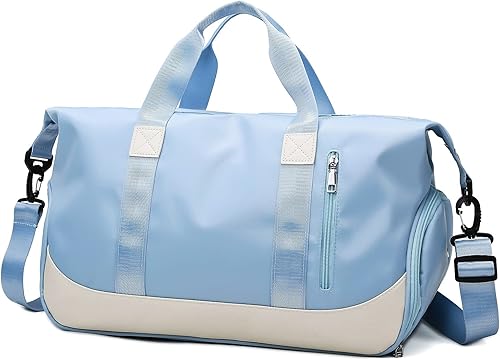Arouselove Bolsas de lona deportivas para mujeres y hombres, bolsa de gimnasio portátil con bolsillo húmedo y compartimento separado para zapatos,