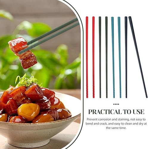 Miniatura 2 de SHOWERORO 4Pairs Palillos de silicona con núcleo de acero, palillos a prueba de calor, aptos para lavavajillas públicos