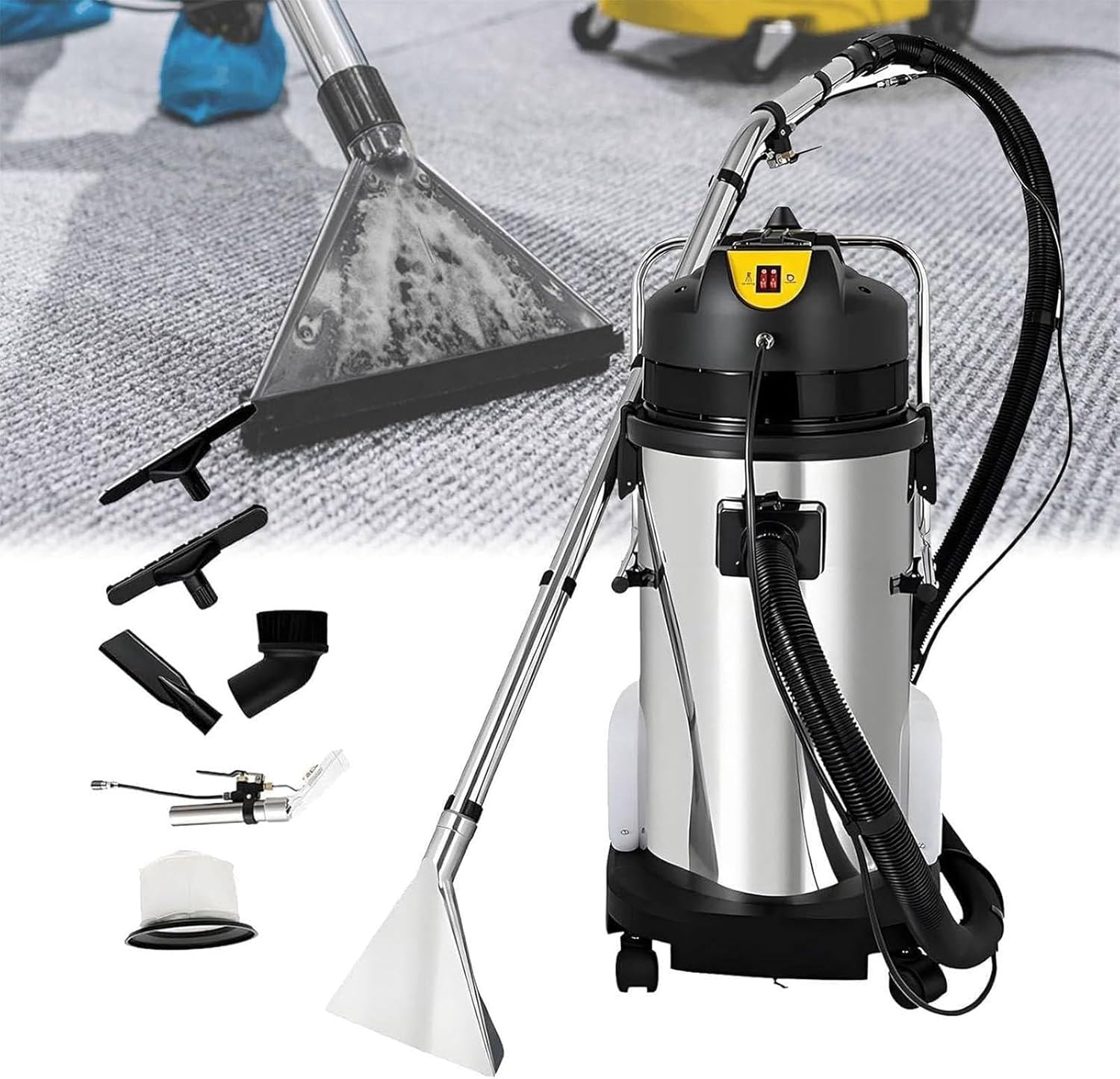 Upright Cleaner Upholstery Spot Cleaner,Professional Commercial 3 in 1 Carpet Spraying Floor Brush Cleaner,Extractor Vacuum Washing Machine,Portable Carpet Cleaner Wet Dry 20L