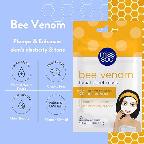 Miniatura 2 de MISS SPA Mascarillas faciales para el cuidado de la piel, veneno de abeja, cuidado de la piel antienvejecimiento para mujeres, mascarilla facial de