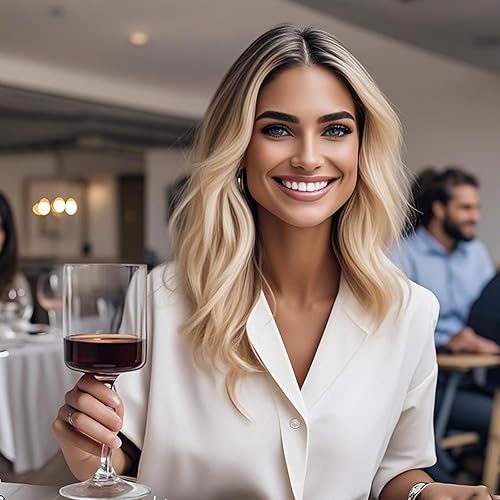 Miniatura 6 de Juego de 6 copas de vino acrílicas irrompibles de 14 onzas, para todo uso, aptas para lavavajillas (transparente, grande)