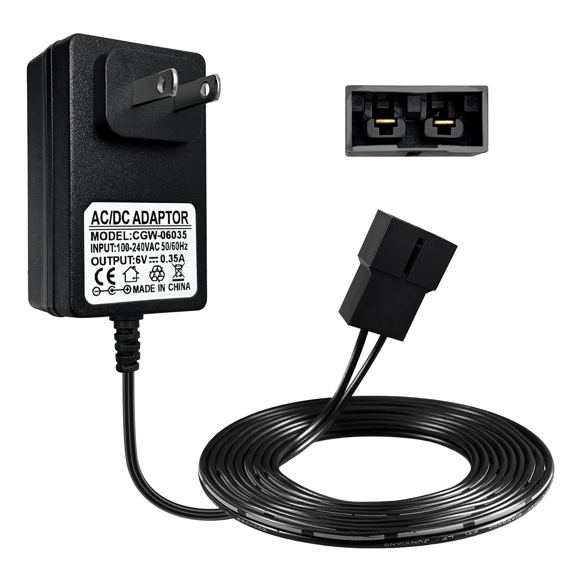 for Fisher-Price Power Wheels 6V Battery Charger for Ride-On Toys, Replacement Charger & 6 Volt Battery Adapter, Compatible with Power Wheels, Toddler Power Wheels, Lightning McQueen Thomas The Train