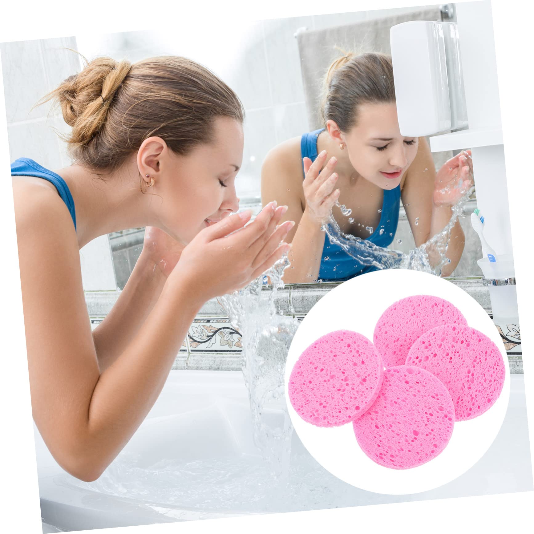 POPETPOP 100pezzi Spugne Per Viso Cellulosa Da Spugnette Per Struccante e Pulizia Del Viso Per Della e Rimozione Del Trucco