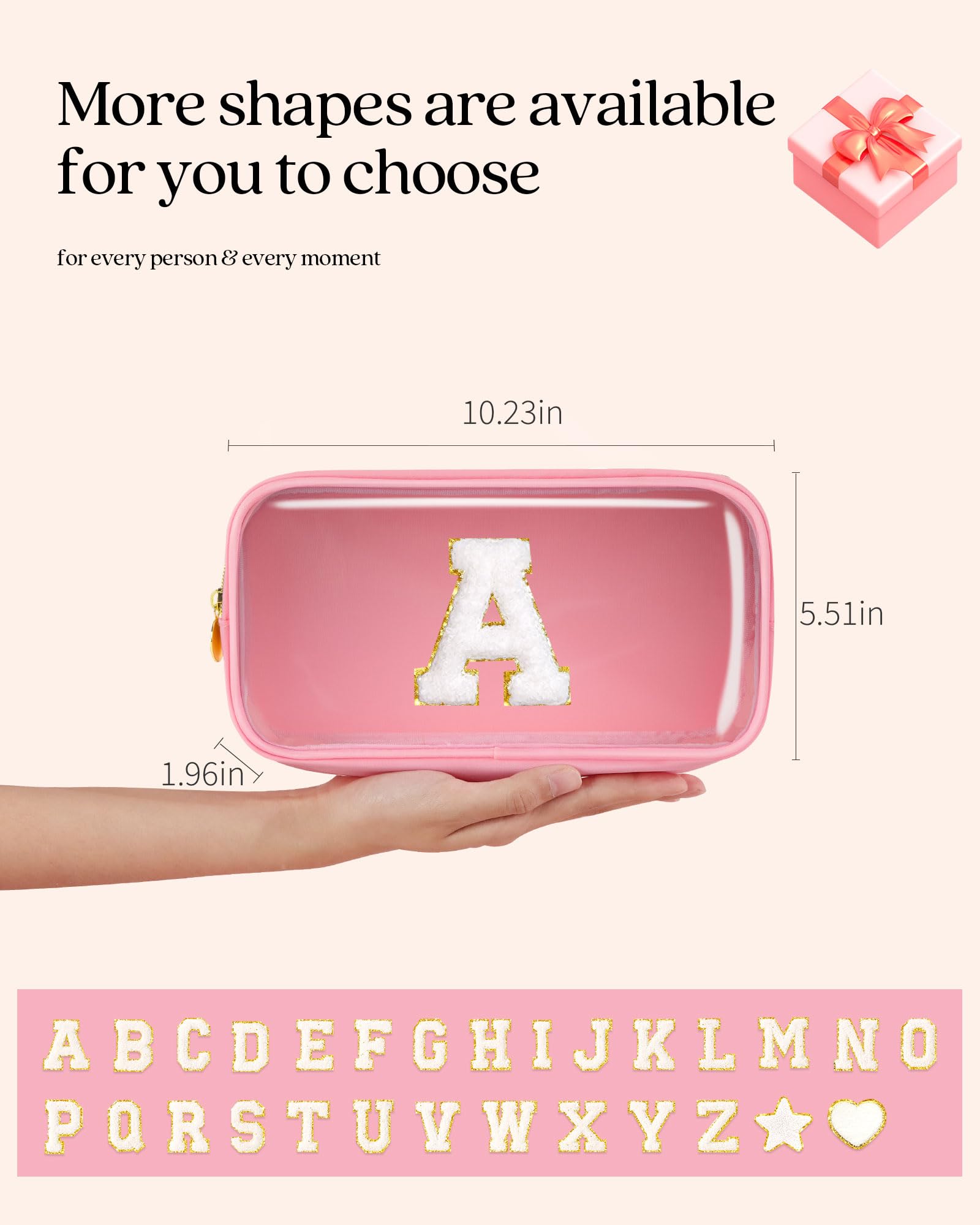 Pocmimut Bolsa de maquillaje, neceser de viaje personalizada, artículos de moda A-Z, regalo de cumpleaños para adolescentes y adolescentes, novia, profesora y madre, Pequeño-azul, S, A