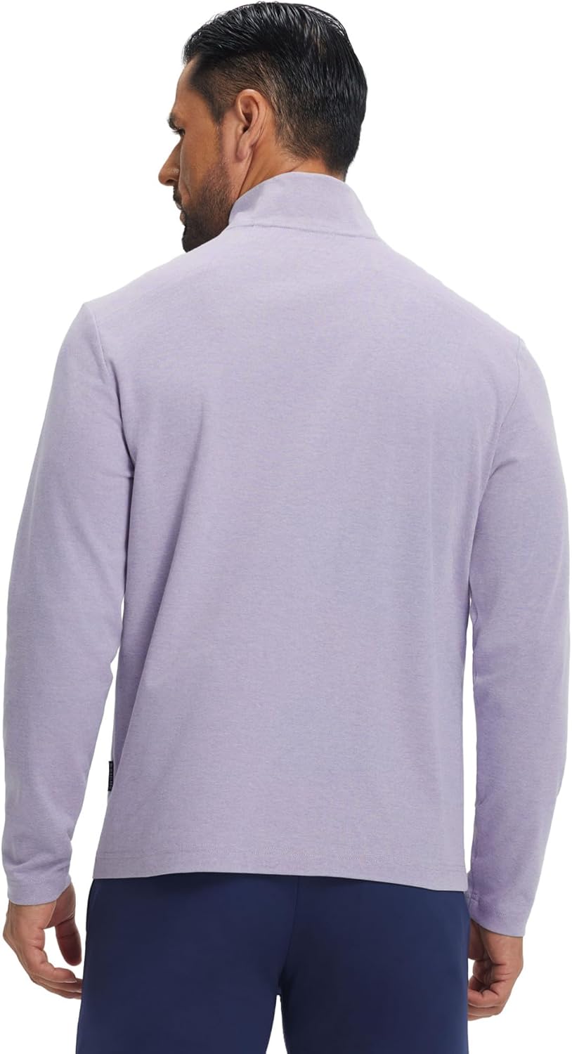 M MAELREG Quarter Zip Pullover Men Stretch Performance Mock Neck Moisture Wicking Golf 1/4 Zip Pullover Mens Sweatshirt - Image 2