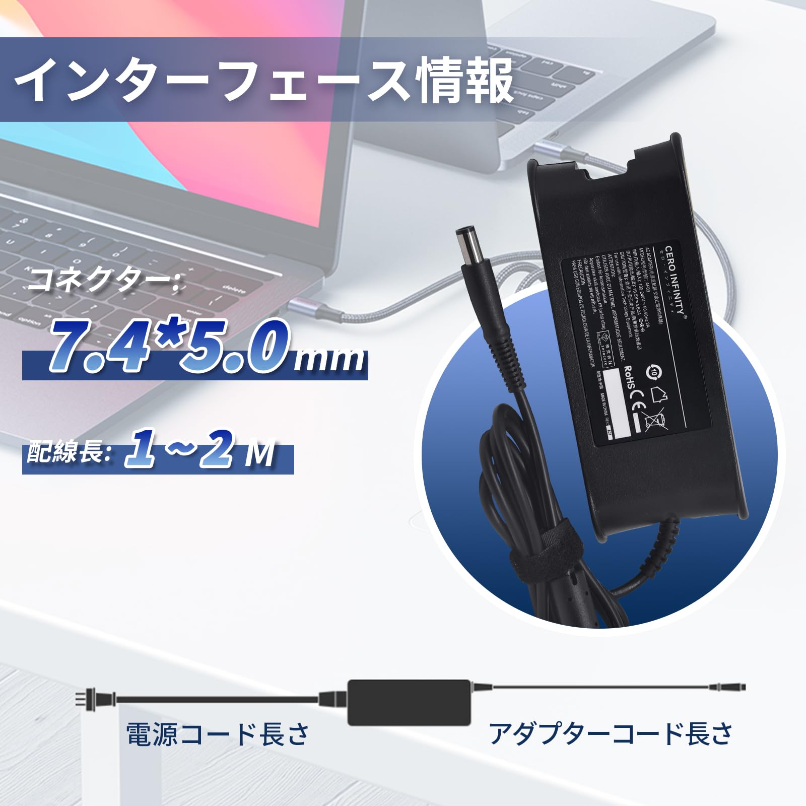 Amazon.co.jp: Dell対応 Inspiron 1525 電源アダプター 19.5V 4.62A