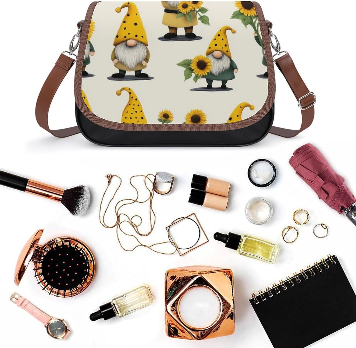 Crossbody Bag with Adjustable Strap for Women, Small Pu Leather Shoulder Handbags for Office