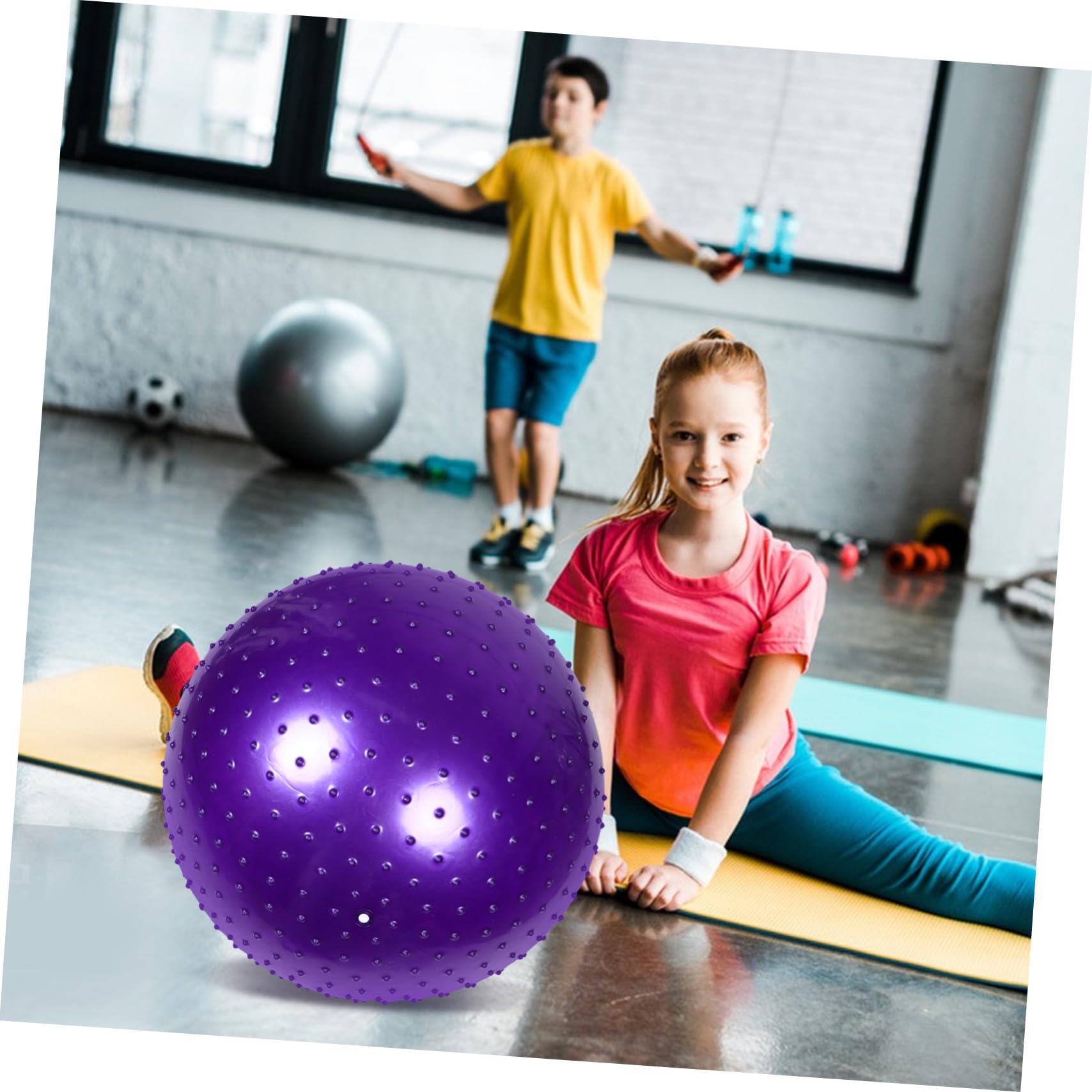 Pelota de Entrenamiento Pinchos para Yoga 65cm 900g Antiexplosión Pelota de Ejercicios de Estabilidad de Gimnasio Masaje Sensorial para Niños y Adultos en Casa y Oficina