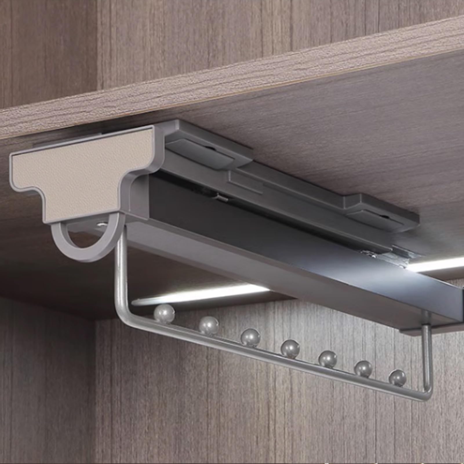 Cintre de vêtements extensible 40 kg à amortisseur pour placard profond