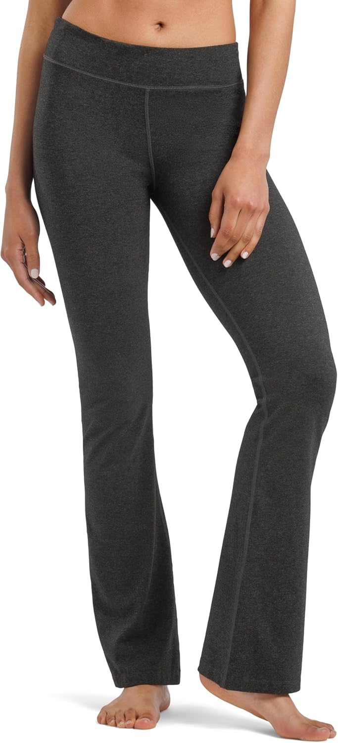 Fishers Finery Women's Organic Cotton Blend Bootcut Yoga Pant; Athletic Casual Pant