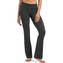 Fishers Finery Womens Organic Cotton Blend Bootcut Yoga Pant; Athletic Casual Pant