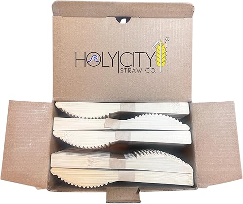 Miniatura 6 de Cuchillos de bambú  250 unidades  6.7 pulgadas  Utensilios biodegradables  Compostables y sin plástico  Ideal para la industria de servicios