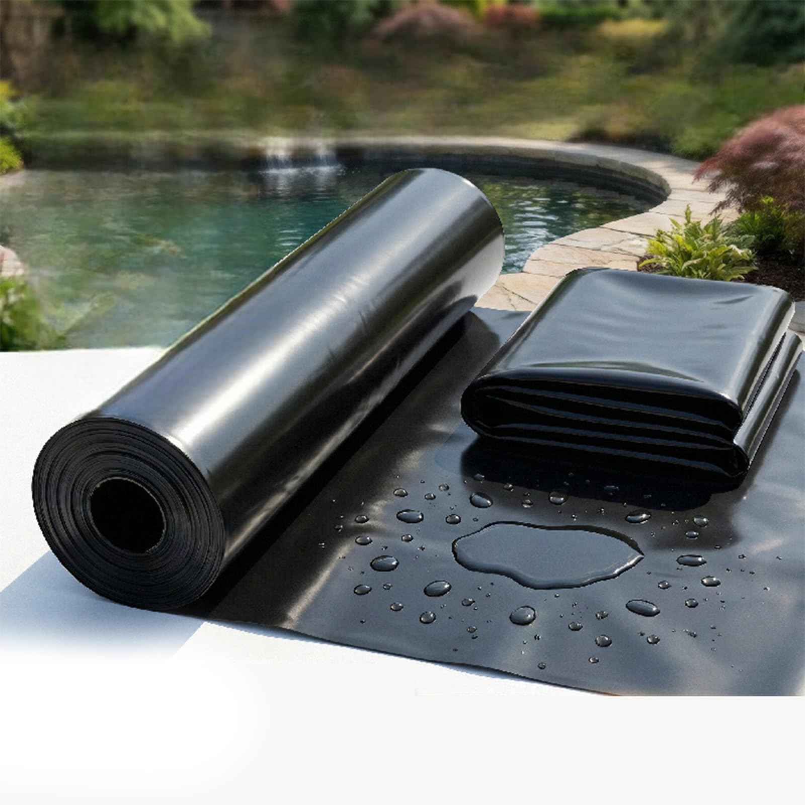 Liner de bassin en HDPE 10x14m bâche prédécoupée 0.12mm