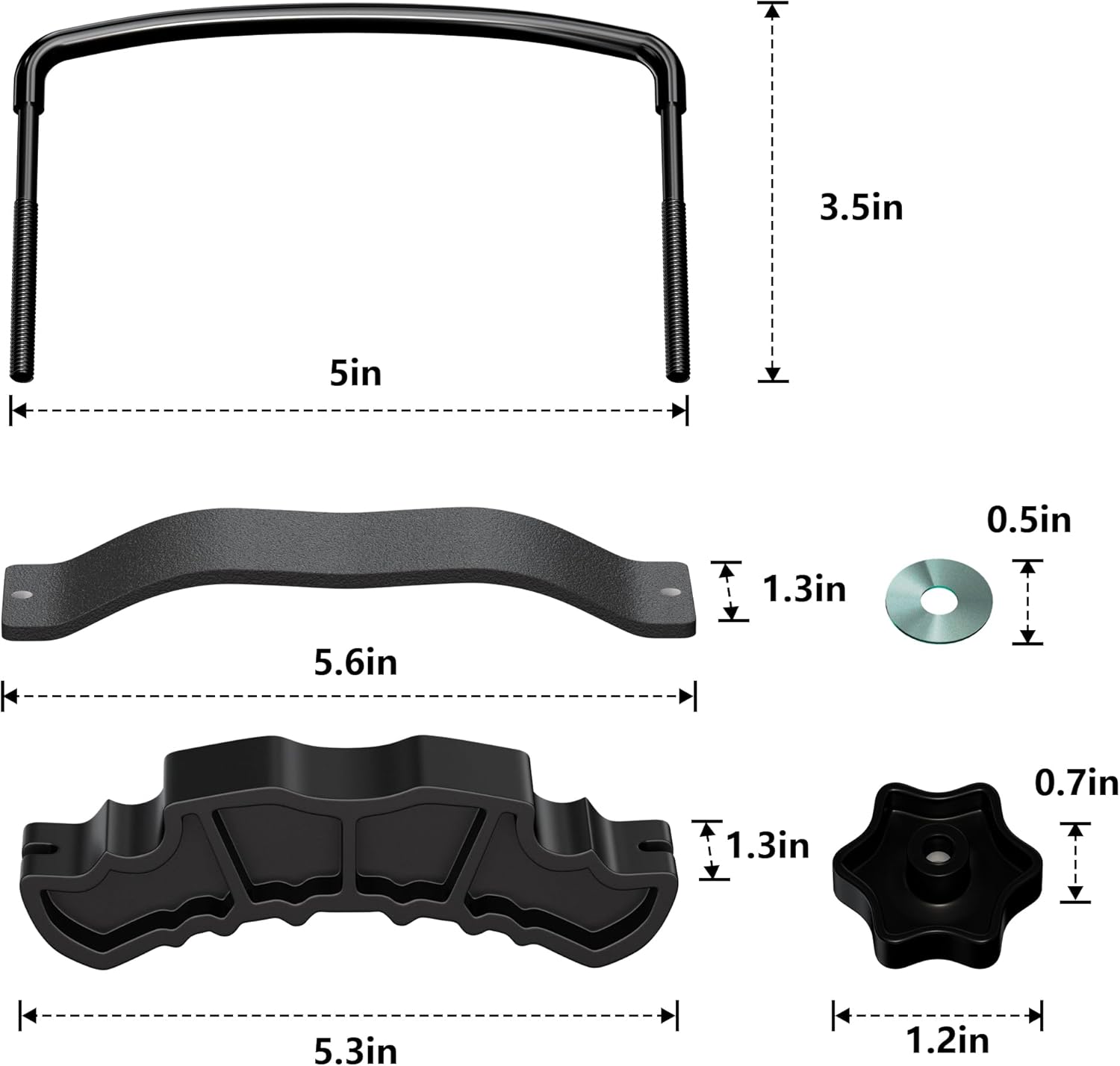 WILDROAD Universal Roof Rack U-Bolt, Upgraded 2 PCS Cargo Rack U Bolts, Replacement Hardware Mounting Kit for Roof Rack and Roof Platform