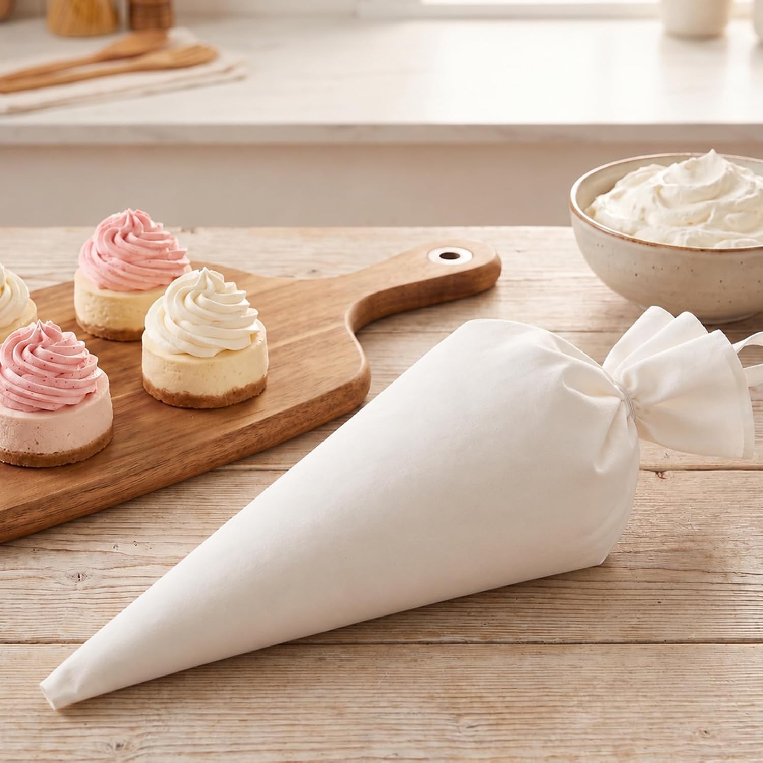 6 Pack 24Inch Reusable Pastry Piping Bags Cotton Canvas Cake Decorating Bag