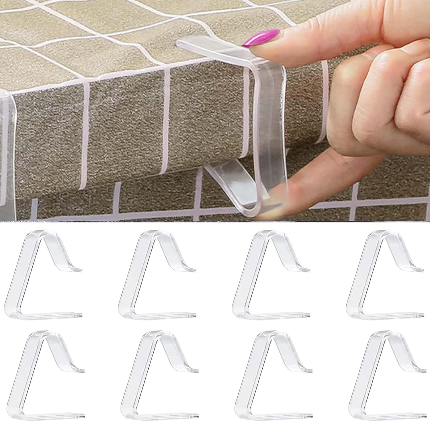 JIANYH 8 Pcs Table Cloth Clips, Clear Picnic Tablecloth Clips