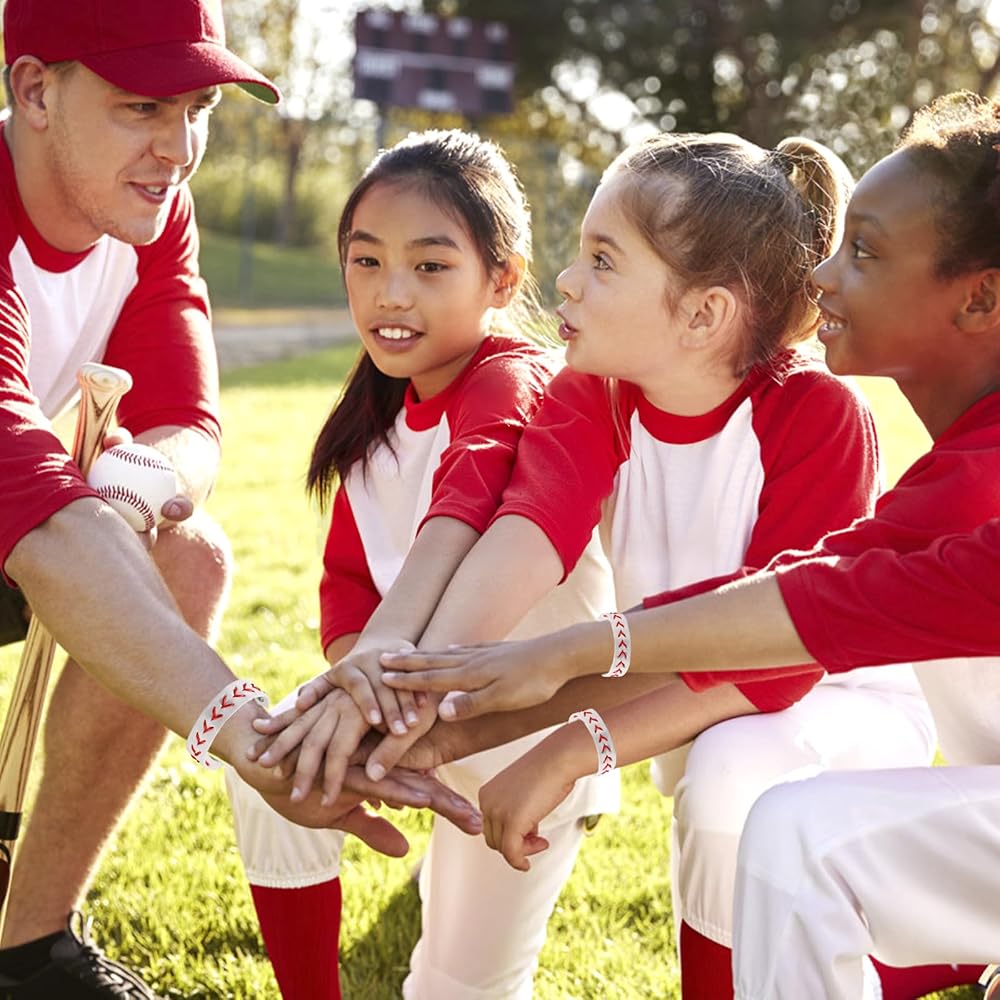 Baseball Birthday Party Favors 20 PCS Baseball Bracelet Leather