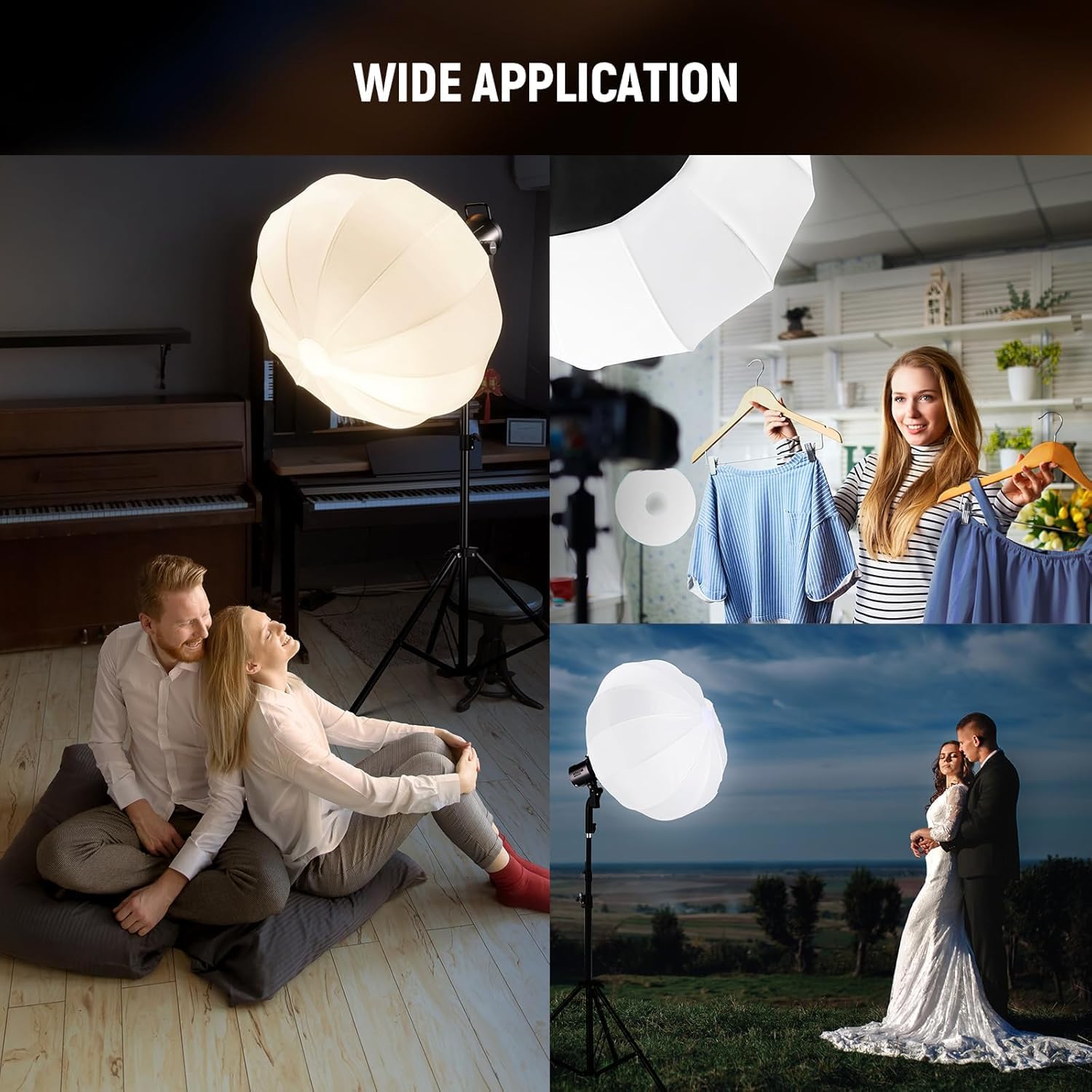 NEEWER Basics latarnia Softbox, 26", szybkozłączka, dyfuzor światła 360°, uchwyt Bowens Mount nylon, miękkie pudełko do ciągłego światła LED, do studia fotograficznego, nagrywania wideo, streamingu