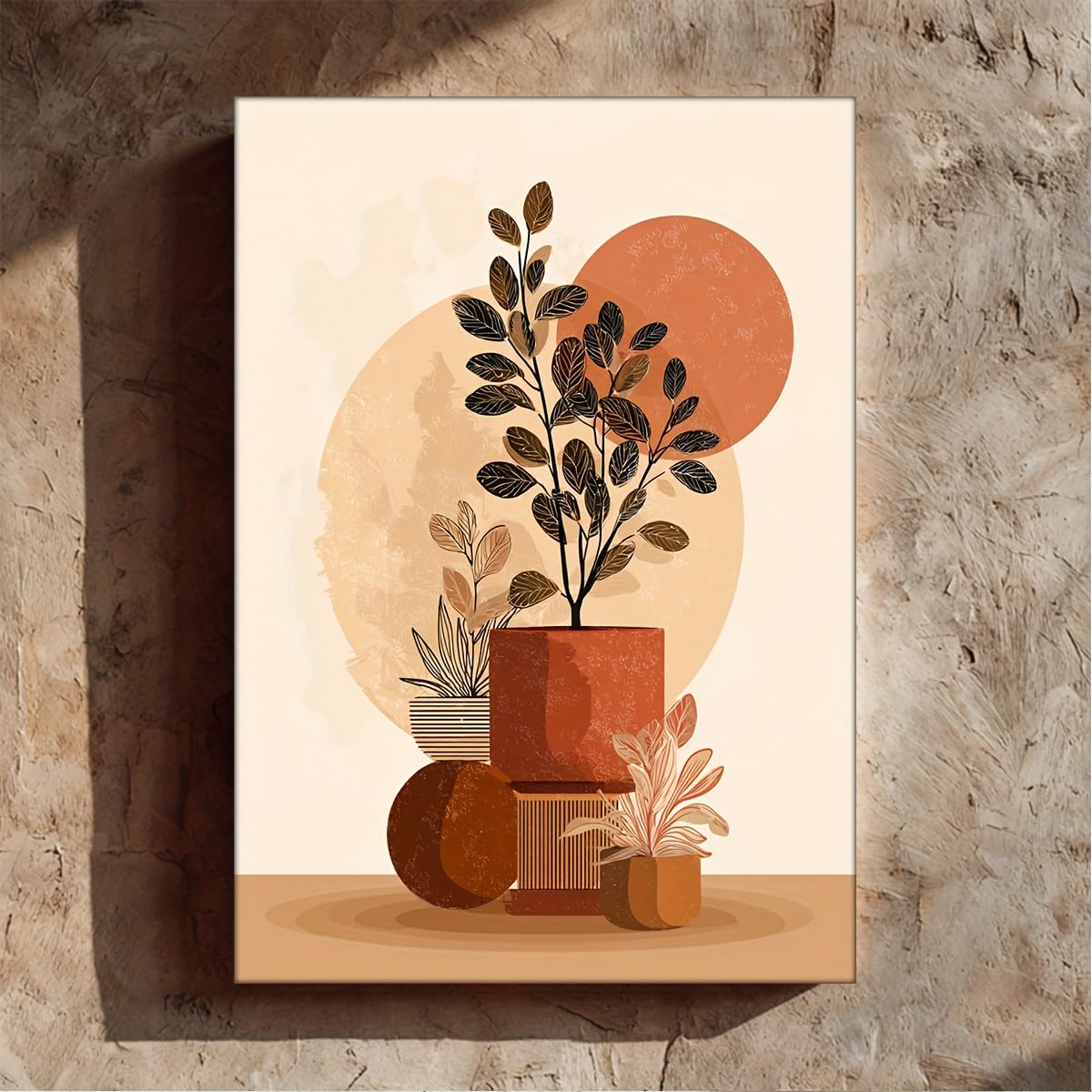 Impression sur toile abstraite de feuilles LYBCEOUG pour décoration murale bohème