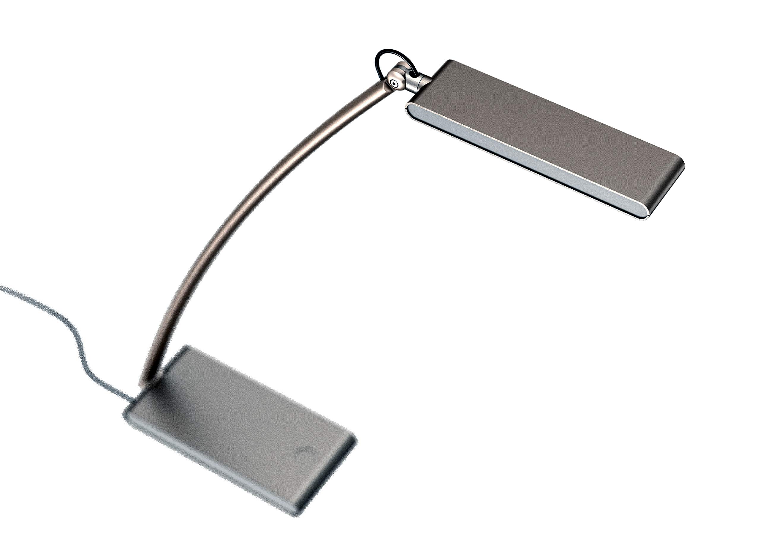 Alba- LEDTOUCH - Lampe LED Orientable de Bureau - chargeur Qi intégré + Port USB - Tactile avec Variateur d'Intensité Luminosité Ajustable - Noir - Design français